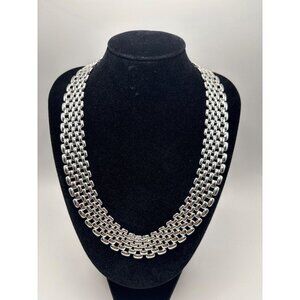 Napier Vintage Silver Tone 7 Tier Panther Link Choker 16" Necklace Original Tag